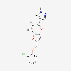 (Z)-3-{5-[(2-CHLOROPHENOXY)METHYL]-2-FURYL}-1-(1,5-DIMETHYL-1H-PYRAZOL-4-YL)-2-PROPEN-1-ONE