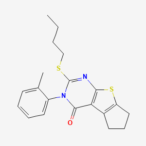 2-(butylsulfanyl)-3-(2-methylphenyl)-3,5,6,7-tetrahydro-4H-cyclopenta[4,5]thieno[2,3-d]pyrimidin-4-one