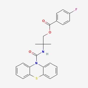 molecular formula C24H21FN2O3S B4602348 2-methyl-2-[(10H-phenothiazin-10-ylcarbonyl)amino]propyl 4-fluorobenzoate 