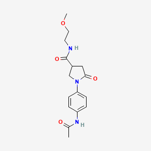 1-[4-(acetylamino)phenyl]-N-(2-methoxyethyl)-5-oxopyrrolidine-3-carboxamide