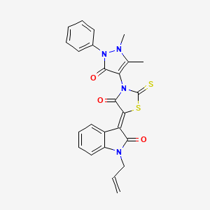 molecular formula C25H20N4O3S2 B4602398 1-allyl-3-[3-(1,5-dimethyl-3-oxo-2-phenyl-2,3-dihydro-1H-pyrazol-4-yl)-4-oxo-2-thioxo-1,3-thiazolidin-5-ylidene]-1,3-dihydro-2H-indol-2-one 