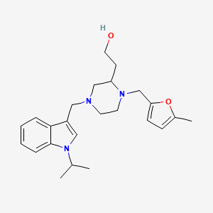 2-{4-[(1-isopropyl-1H-indol-3-yl)methyl]-1-[(5-methyl-2-furyl)methyl]-2-piperazinyl}ethanol