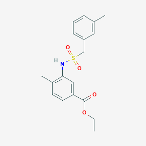 molecular formula C18H21NO4S B4602458 ETHYL 4-METHYL-3-[(3-METHYLPHENYL)METHANESULFONAMIDO]BENZOATE 