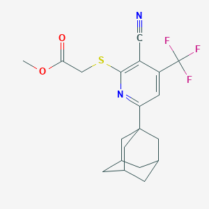 molecular formula C20H21F3N2O2S B460247 2-[6-(1-金刚烷基)-3-氰基-4-(三氟甲基)吡啶-2-基]硫代乙酸甲酯 CAS No. 489463-13-0