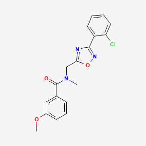 N-[[3-(2-chlorophenyl)-1,2,4-oxadiazol-5-yl]methyl]-3-methoxy-N-methylbenzamide