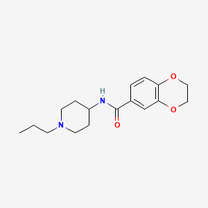 molecular formula C17H24N2O3 B4602500 N-(1-propyl-4-piperidinyl)-2,3-dihydro-1,4-benzodioxine-6-carboxamide 