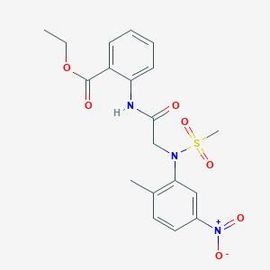 ethyl 2-{[N-(2-methyl-5-nitrophenyl)-N-(methylsulfonyl)glycyl]amino}benzoate