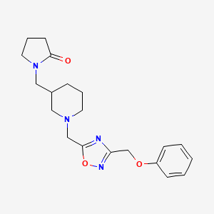 molecular formula C20H26N4O3 B4602516 1-[(1-{[3-(phenoxymethyl)-1,2,4-oxadiazol-5-yl]methyl}-3-piperidinyl)methyl]-2-pyrrolidinone 