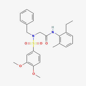 2-[benzyl-(3,4-dimethoxyphenyl)sulfonylamino]-N-(2-ethyl-6-methylphenyl)acetamide