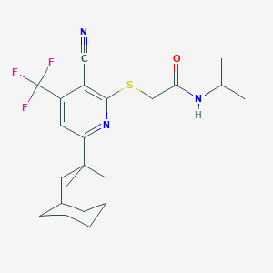 molecular formula C22H26F3N3OS B460254 2-{[6-(1-adamantyl)-3-cyano-4-(trifluoromethyl)pyridin-2-yl]sulfanyl}-N-isopropylacetamide 
