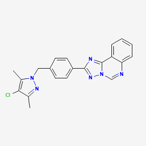 molecular formula C21H17ClN6 B4602546 2-{4-[(4-chloro-3,5-dimethyl-1H-pyrazol-1-yl)methyl]phenyl}[1,2,4]triazolo[1,5-c]quinazoline 