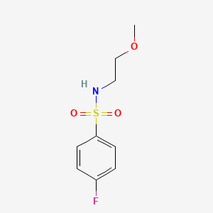 molecular formula C9H12FNO3S B4602568 4-fluoro-N-(2-methoxyethyl)benzenesulfonamide 