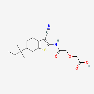 molecular formula C18H24N2O4S B4602576 (2-{[3-Cyano-6-(2-methylbutan-2-yl)-4,5,6,7-tetrahydro-1-benzothiophen-2-yl]amino}-2-oxoethoxy)acetic acid 