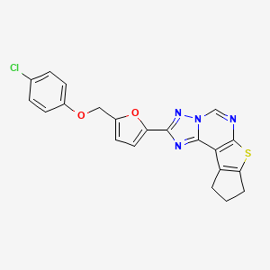 2-{5-[(4-chlorophenoxy)methyl]-2-furyl}-9,10-dihydro-8H-cyclopenta[4,5]thieno[3,2-e][1,2,4]triazolo[1,5-c]pyrimidine