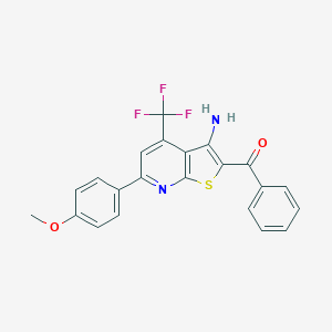 molecular formula C22H15F3N2O2S B460259 [3-Amino-6-(4-methoxyphenyl)-4-(trifluoromethyl)thieno[2,3-b]pyridin-2-yl](phenyl)methanone 