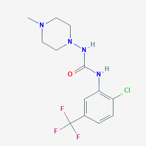 molecular formula C13H16ClF3N4O B4602596 N-[2-chloro-5-(trifluoromethyl)phenyl]-N'-(4-methyl-1-piperazinyl)urea 