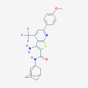 molecular formula C26H26F3N3O2S B460260 N-(1-adamantyl)-3-amino-6-(4-methoxyphenyl)-4-(trifluoromethyl)thieno[2,3-b]pyridine-2-carboxamide CAS No. 488744-47-4
