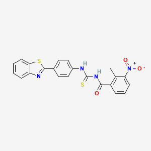 N-({[4-(1,3-benzothiazol-2-yl)phenyl]amino}carbonothioyl)-2-methyl-3-nitrobenzamide