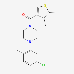 molecular formula C18H21ClN2OS B4602641 [4-(5-CHLORO-2-METHYLPHENYL)PIPERAZINO](4,5-DIMETHYL-3-THIENYL)METHANONE 