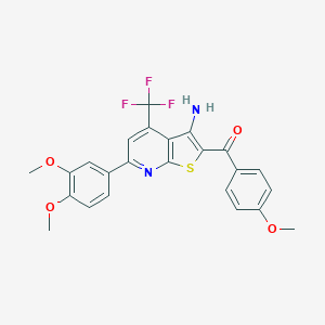 molecular formula C24H19F3N2O4S B460265 [3-Amino-6-(3,4-dimethoxyphenyl)-4-(trifluoromethyl)thieno[2,3-b]pyridin-2-yl]-(4-methoxyphenyl)methanone CAS No. 625369-52-0