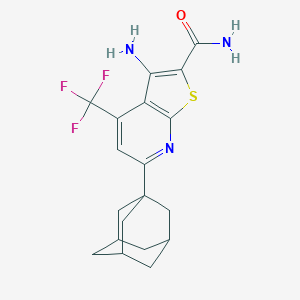 molecular formula C19H20F3N3OS B460270 6-(1-Adamantyl)-3-amino-4-(trifluoromethyl)thieno[2,3-b]pyridine-2-carboxamide CAS No. 488795-66-0