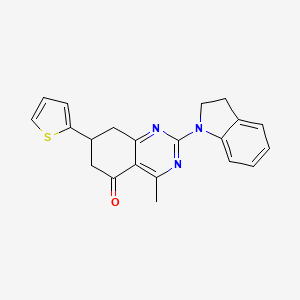 2-(2,3-dihydro-1H-indol-1-yl)-4-methyl-7-(2-thienyl)-7,8-dihydroquinazolin-5(6H)-one