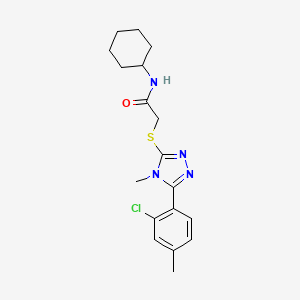 2-{[5-(2-chloro-4-methylphenyl)-4-methyl-4H-1,2,4-triazol-3-yl]sulfanyl}-N-cyclohexylacetamide