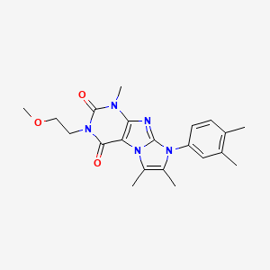 molecular formula C21H25N5O3 B4602775 8-(3,4-dimethylphenyl)-3-(2-methoxyethyl)-1,6,7-trimethyl-1H-imidazo[2,1-f]purine-2,4(3H,8H)-dione 