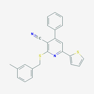 2-[(3-Methylbenzyl)sulfanyl]-4-phenyl-6-(2-thienyl)nicotinonitrile