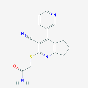 molecular formula C16H14N4OS B460285 2-{[3-cyano-4-(3-pyridinyl)-6,7-dihydro-5H-cyclopenta[b]pyridin-2-yl]sulfanyl}acetamide CAS No. 327067-36-7