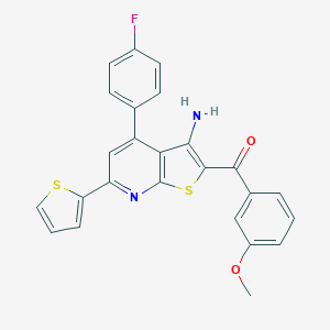 molecular formula C25H17FN2O2S2 B460288 [3-Amino-4-(4-fluorophenyl)-6-(2-thienyl)thieno[2,3-b]pyridin-2-yl](3-methoxyphenyl)methanone CAS No. 445383-95-9