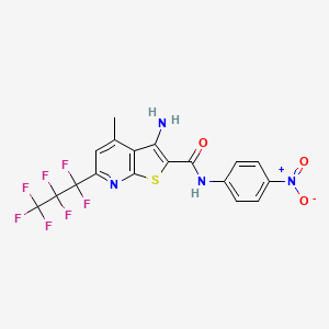 3-amino-6-(1,1,2,2,3,3,3-heptafluoropropyl)-4-methyl-N-(4-nitrophenyl)thieno[2,3-b]pyridine-2-carboxamide