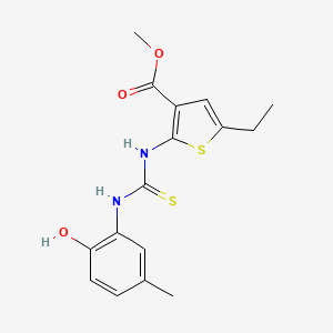 methyl 5-ethyl-2-({[(2-hydroxy-5-methylphenyl)amino]carbonothioyl}amino)-3-thiophenecarboxylate