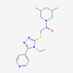 molecular formula C18H25N5OS B4602916 4-(5-{[2-(3,5-dimethyl-1-piperidinyl)-2-oxoethyl]thio}-4-ethyl-4H-1,2,4-triazol-3-yl)pyridine 