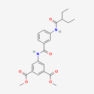 molecular formula C23H26N2O6 B4602941 dimethyl 5-({3-[(2-ethylbutanoyl)amino]benzoyl}amino)isophthalate 