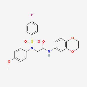 N-(2,3-dihydro-1,4-benzodioxin-6-yl)-N~2~-[(4-fluorophenyl)sulfonyl]-N~2~-(4-methoxyphenyl)glycinamide