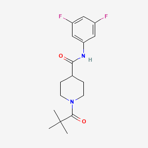 N-(3,5-difluorophenyl)-1-(2,2-dimethylpropanoyl)piperidine-4-carboxamide