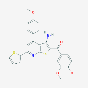 molecular formula C27H22N2O4S2 B460298 [3-Amino-4-(4-methoxyphenyl)-6-thien-2-ylthieno[2,3-b]pyridin-2-yl](3,4-dimethoxyphenyl)methanone CAS No. 356099-98-4