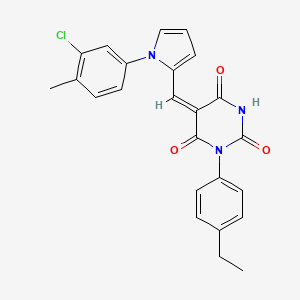 (5E)-5-{[1-(3-chloro-4-methylphenyl)-1H-pyrrol-2-yl]methylidene}-1-(4-ethylphenyl)pyrimidine-2,4,6(1H,3H,5H)-trione