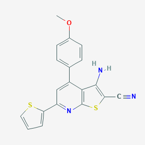 molecular formula C19H13N3OS2 B460300 3-Amino-4-(4-methoxyphenyl)-6-(2-thienyl)thieno[2,3-b]pyridine-2-carbonitrile CAS No. 354556-40-4