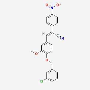 (Z)-3-[4-[(3-chlorophenyl)methoxy]-3-methoxyphenyl]-2-(4-nitrophenyl)prop-2-enenitrile