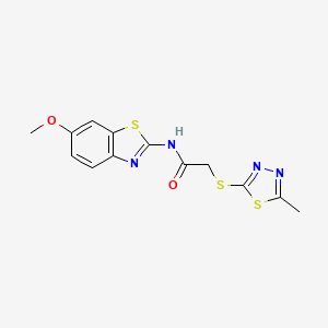 N-(6-methoxy-1,3-benzothiazol-2-yl)-2-[(5-methyl-1,3,4-thiadiazol-2-yl)sulfanyl]acetamide