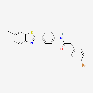 2-(4-bromophenyl)-N-[4-(6-methyl-1,3-benzothiazol-2-yl)phenyl]acetamide