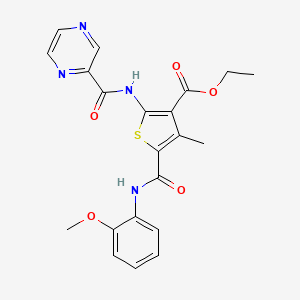 ethyl 5-{[(2-methoxyphenyl)amino]carbonyl}-4-methyl-2-[(2-pyrazinylcarbonyl)amino]-3-thiophenecarboxylate