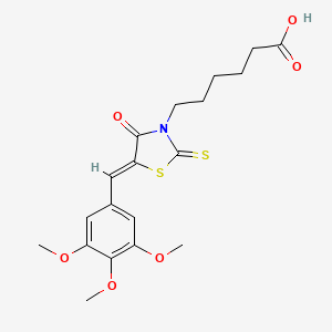 6-(4-Oxo-2-thioxo-5-(3,4,5-trimethoxybenzylidene)thiazolidin-3-yl)hexanoic acid