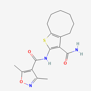 N-(3-CARBAMOYL-4,5,6,7,8,9-HEXAHYDROCYCLOOCTA[B]THIOPHEN-2-YL)-3,5-DIMETHYL-4-ISOXAZOLECARBOXAMIDE