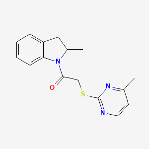 molecular formula C16H17N3OS B4603118 1-(2-methyl-2,3-dihydro-1H-indol-1-yl)-2-[(4-methylpyrimidin-2-yl)sulfanyl]ethanone 