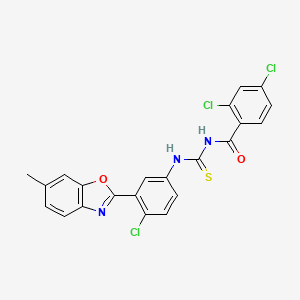 2,4-dichloro-N-{[4-chloro-3-(6-methyl-1,3-benzoxazol-2-yl)phenyl]carbamothioyl}benzamide