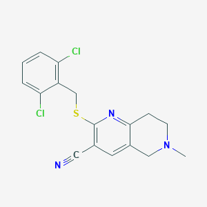 molecular formula C17H15Cl2N3S B460321 2-[(2,6-二氯苄基)硫代]-6-甲基-5,6,7,8-四氢[1,6]萘啶-3-腈 CAS No. 496804-92-3
