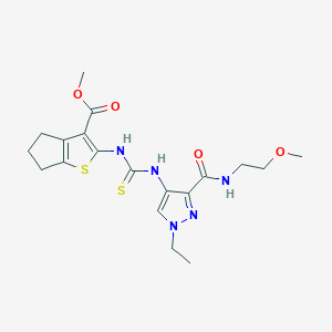 methyl 2-({[(1-ethyl-3-{[(2-methoxyethyl)amino]carbonyl}-1H-pyrazol-4-yl)amino]carbonothioyl}amino)-5,6-dihydro-4H-cyclopenta[b]thiophene-3-carboxylate